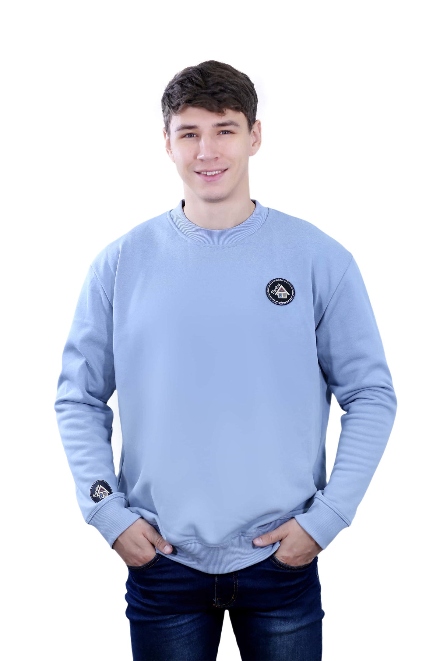 mens light blue sweatshirt